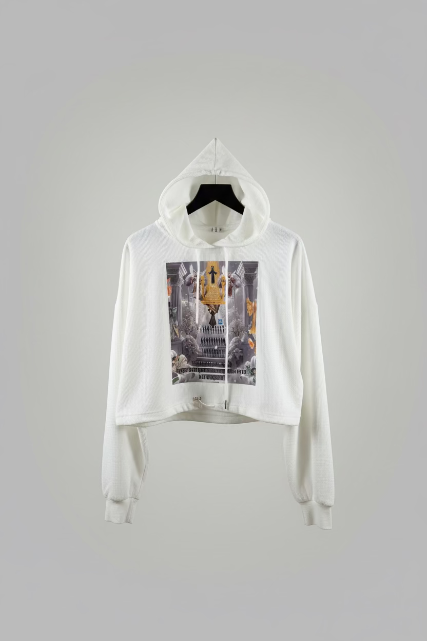 Kingdom steps crop Hoodie